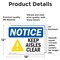 Signmission Keep Aisles Clear, 18 in W x Rectangle, Vinyl Decal OS-2PACK-NS-D-1218-L-15841 - alternate 5